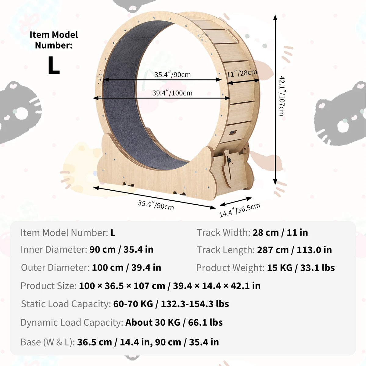 HiMISS Cat Exercise Wheel For Indoor Cats