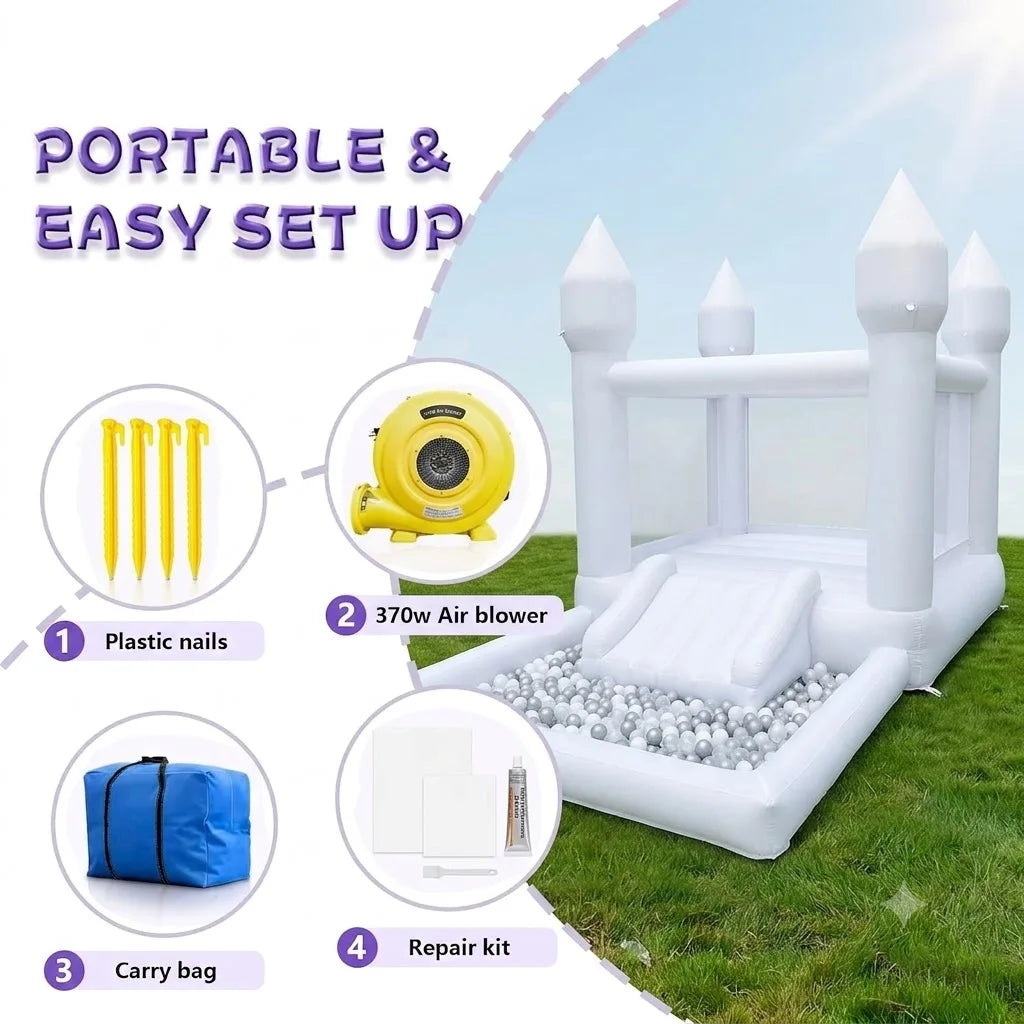 Inflatable Bounce House With Slide And Ball Pit