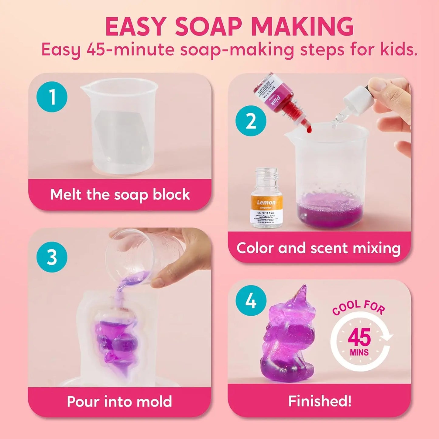 Joyfy Unicorn Soap Making Kit For Kids Craft Activity