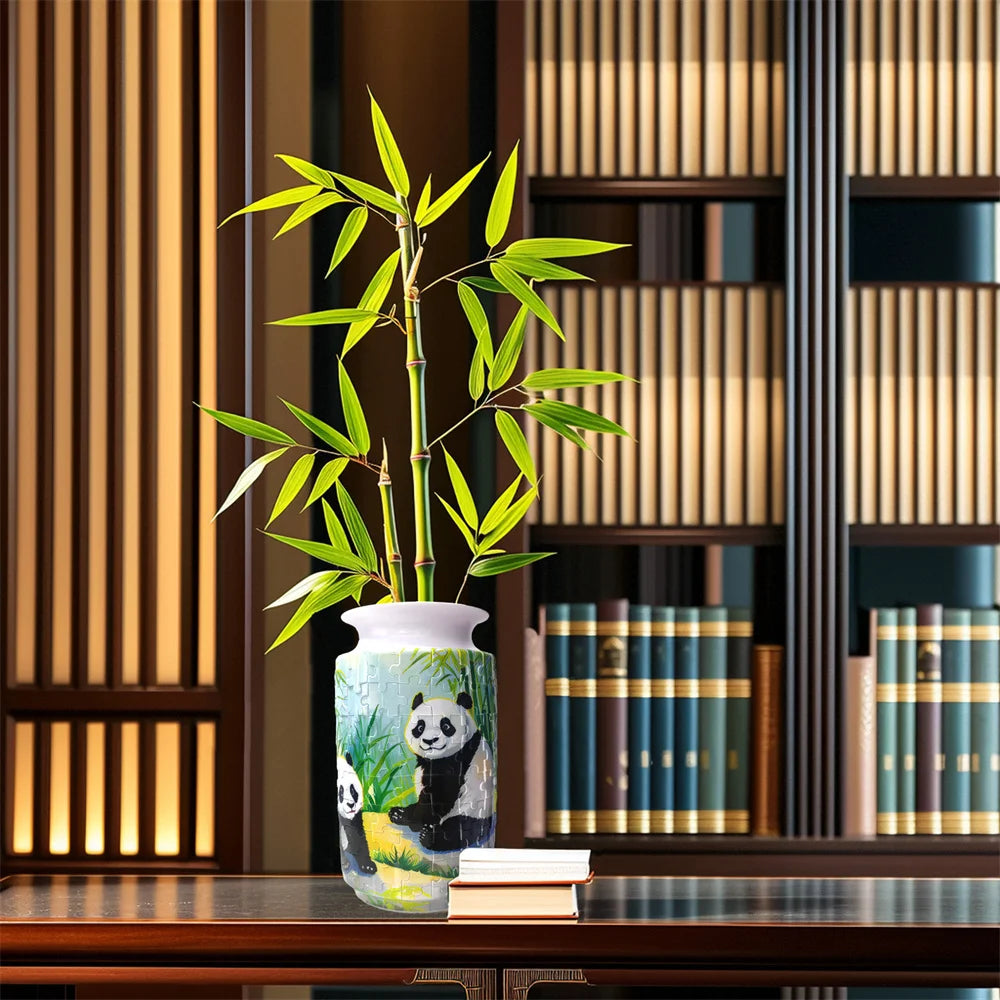 CONUSEA 3D Panda Bamboo Puzzle Vase For Home Decor Ornament