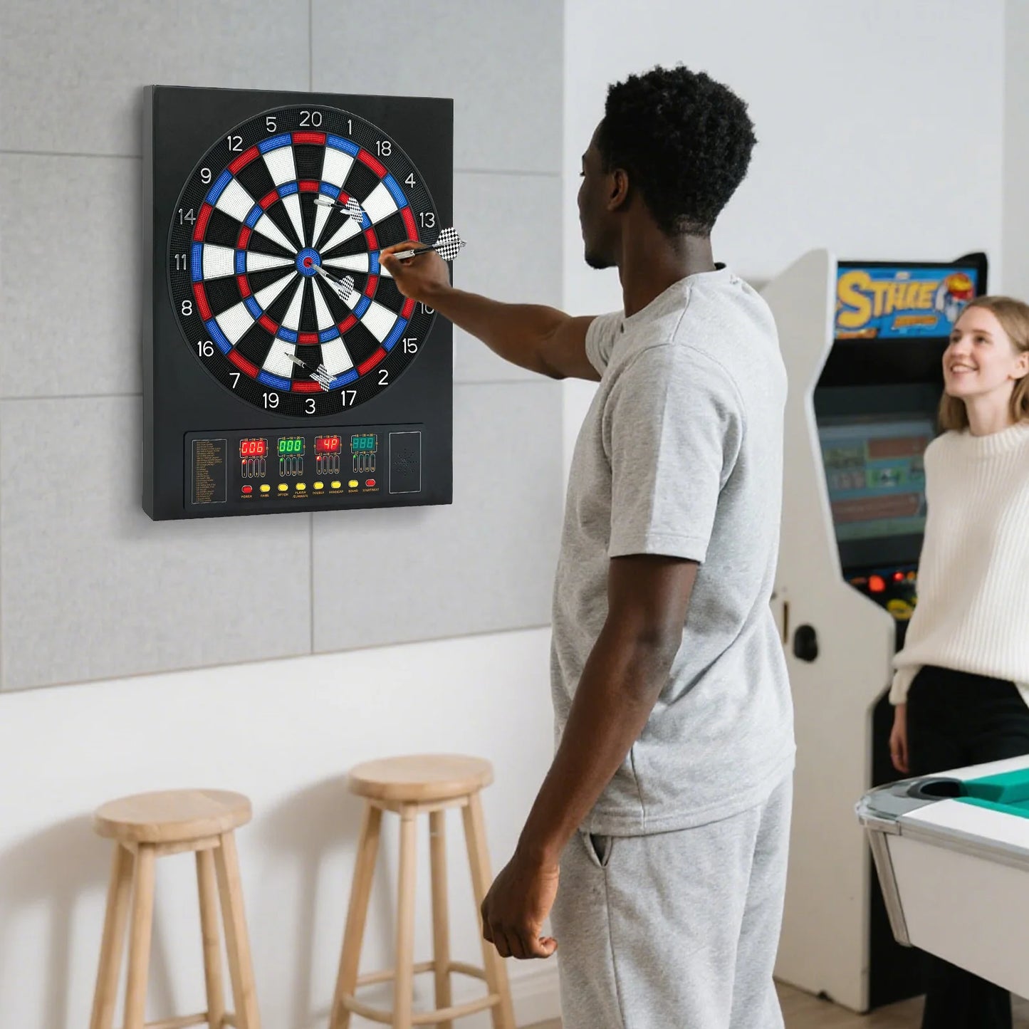Electronic Dart Board Game Set With Automatic Scoring