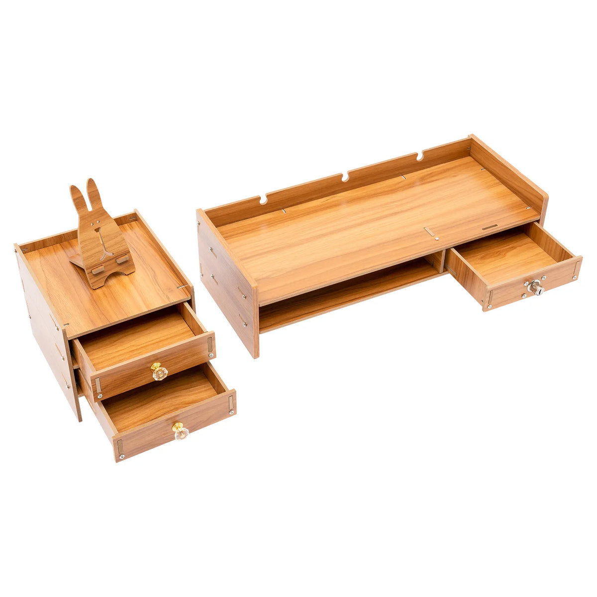 Tabletop Wooden Desk Organizer With Drawers