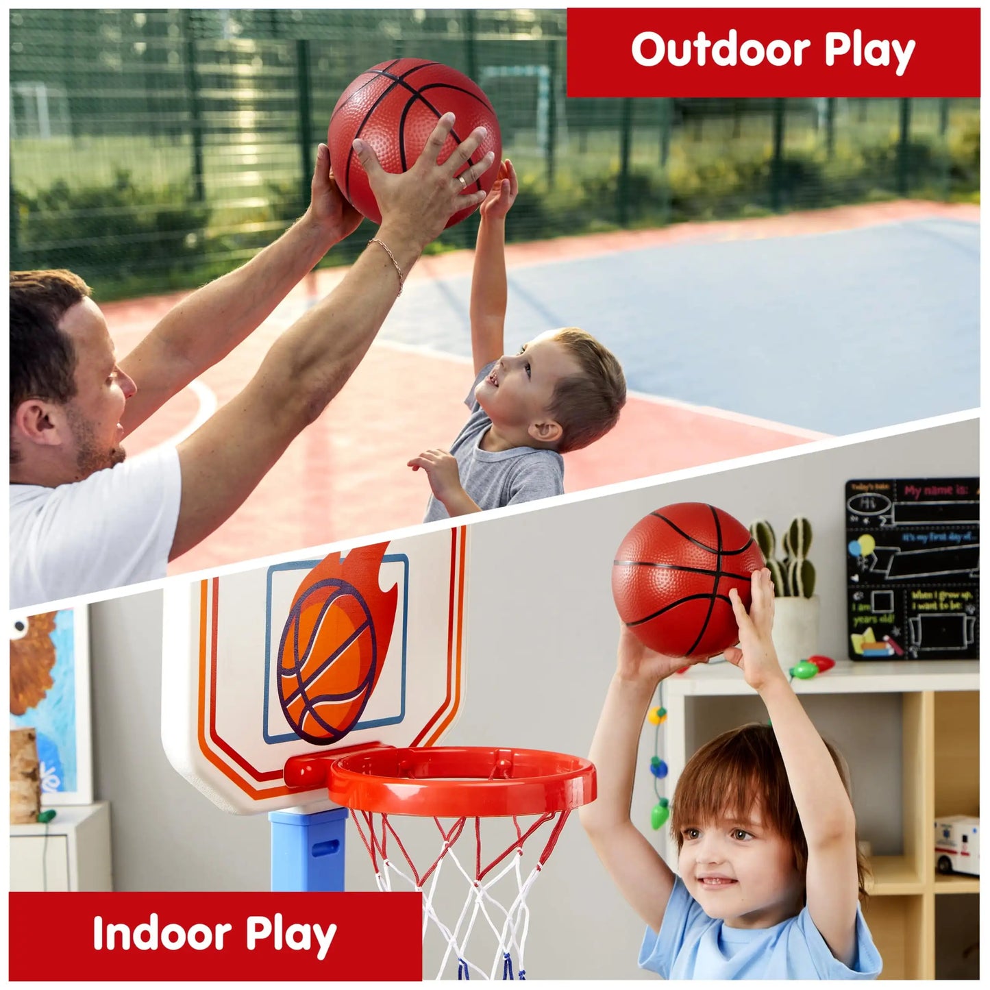 Joyfy Adjustable Toddler Indoor Basketball Goal Set