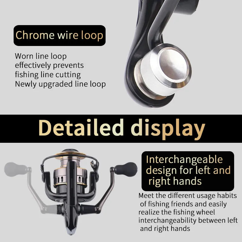 Two Hand Rotating Fishing Reel HE1000 7000 Series