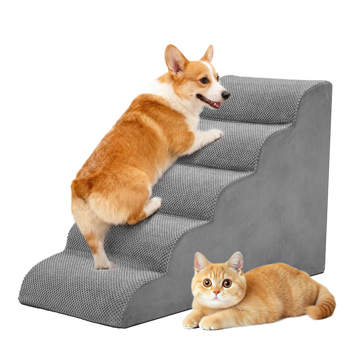 Curved High Density Foam Dog Steps Ramp For Small Dogs
