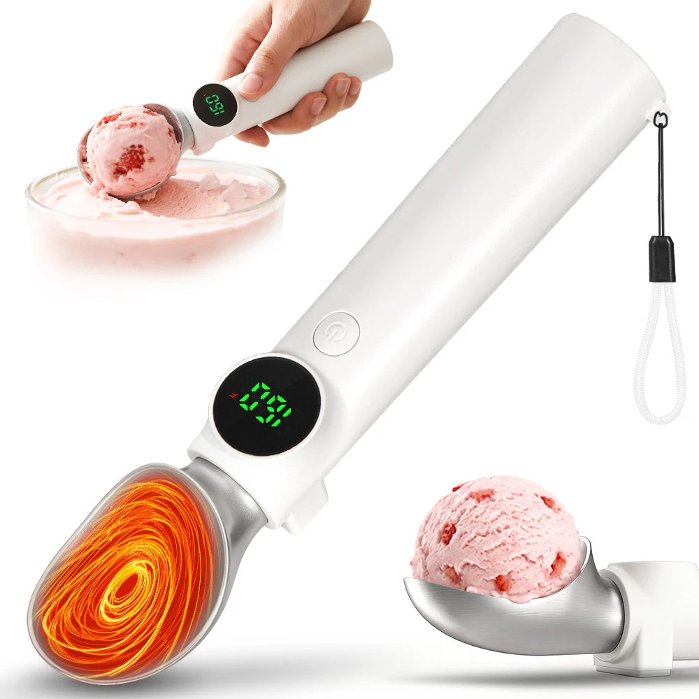 Rechargeable Heated Ice Cream Scoop With LED Display