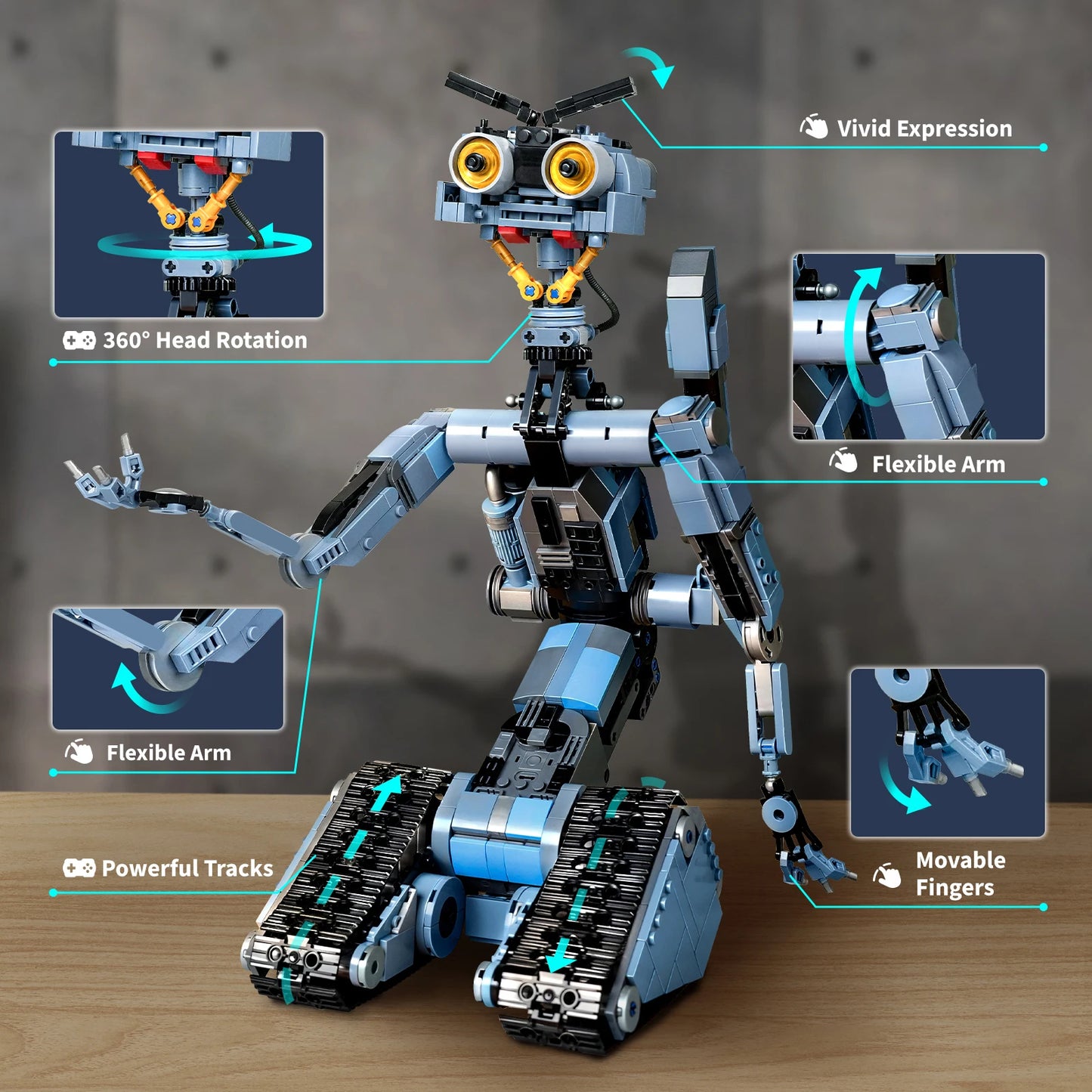 Johnny 5 Robot Building Blocks Compatible Movie Model