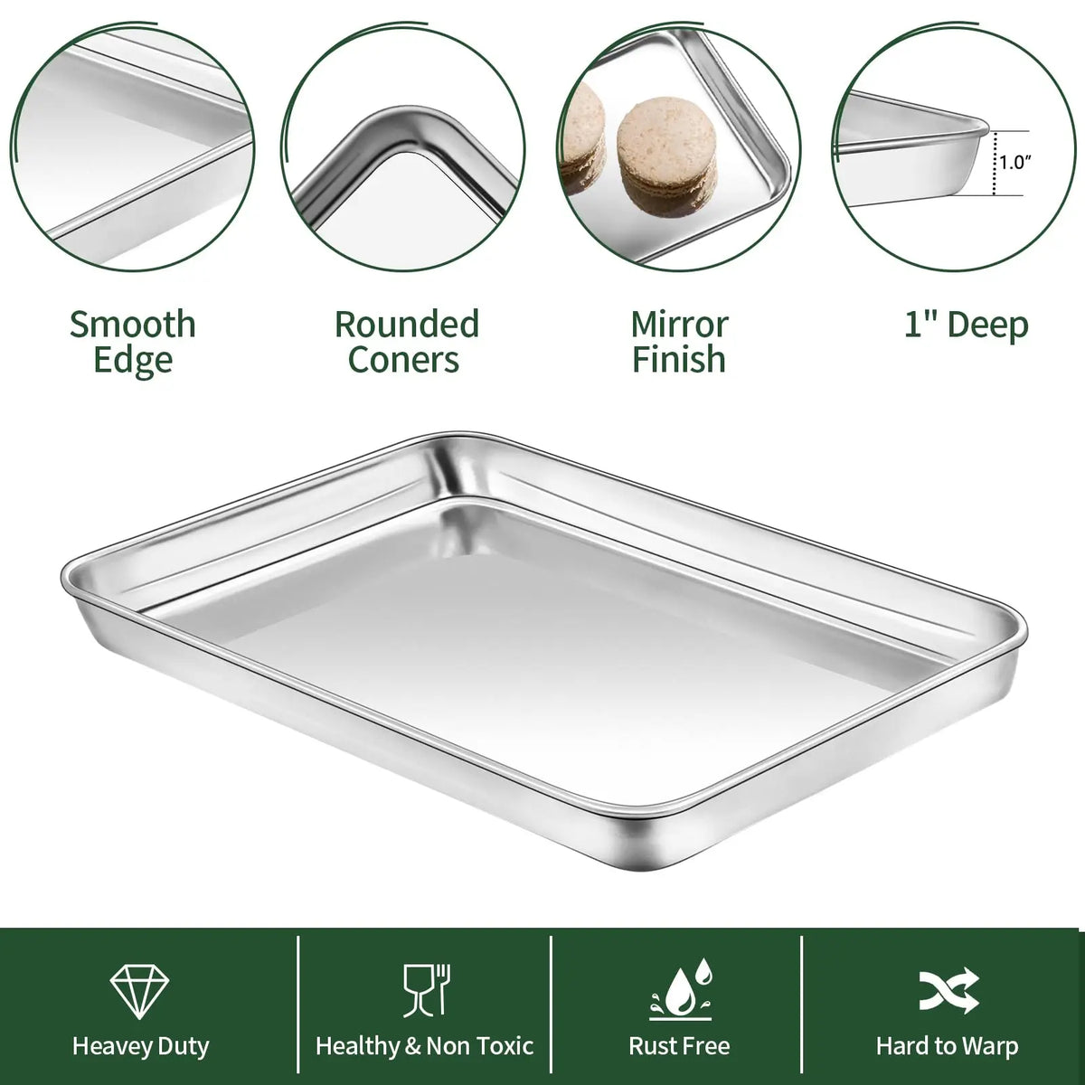 Stainless Steel Baking Sheet Set With Cooling Racks