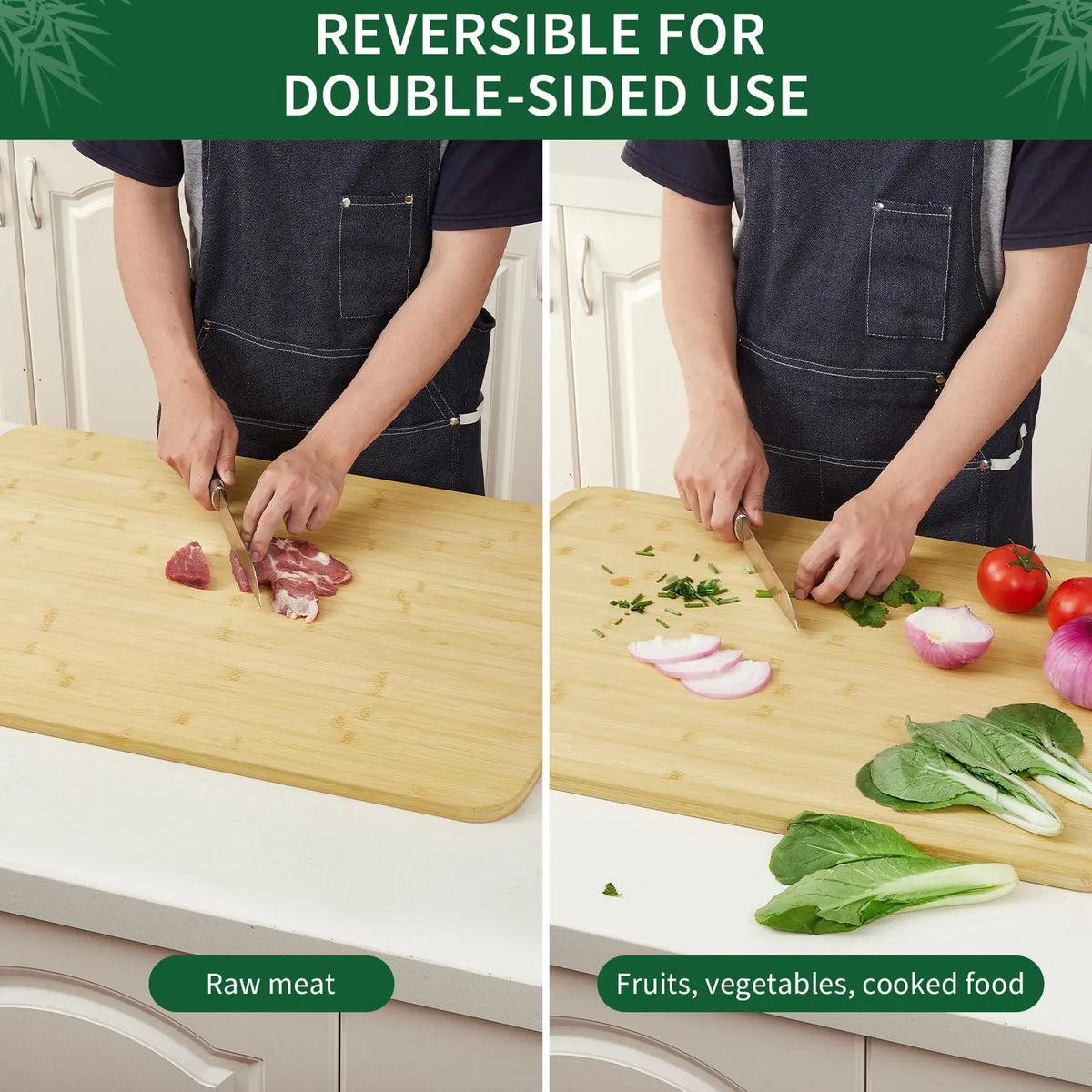 Bamboo Cutting Board With Deep Juice Grooves