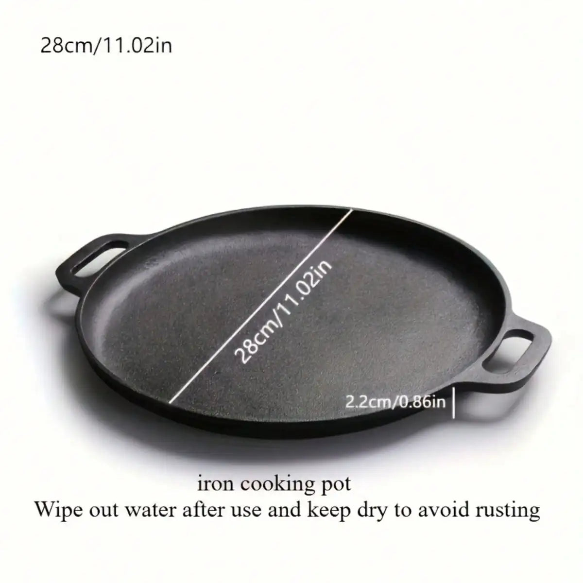 Preseasoned Cast Iron Grill Skillet With Dual Handles