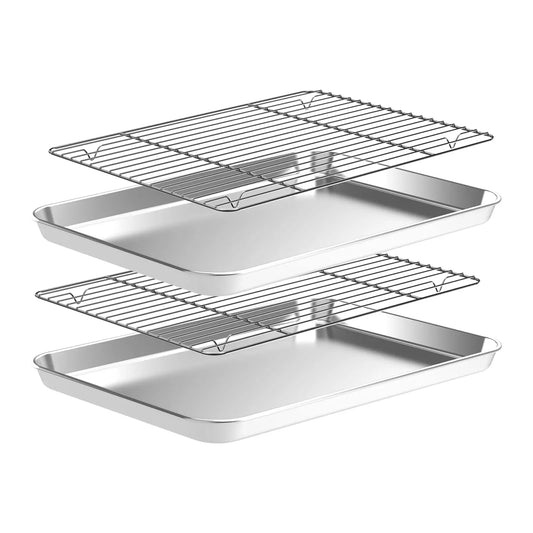 Stainless Steel Baking Sheet Set With Cooling Racks