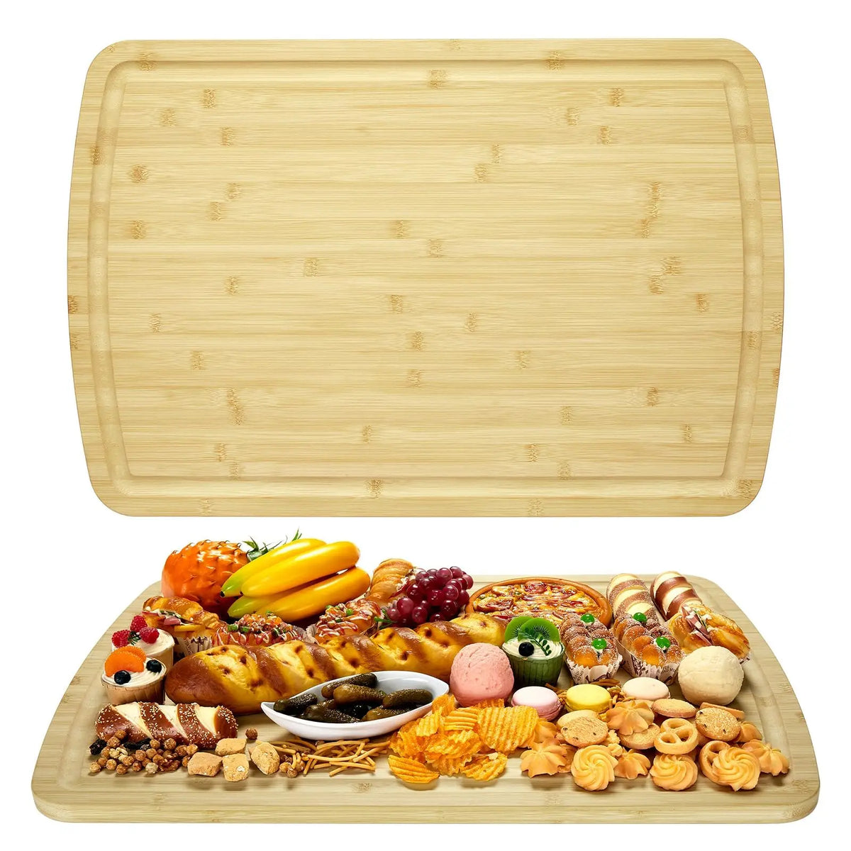Bamboo Cutting Board With Deep Juice Grooves