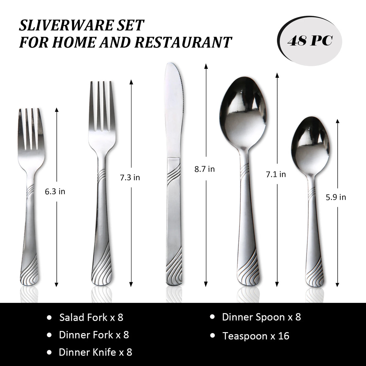 Hansmart 48-Piece Stainless Steel Cutlery Set