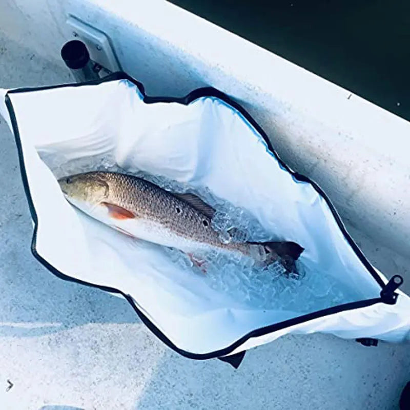 Insulated Fish Cooler Bag Drain Plug Leakproof Storage