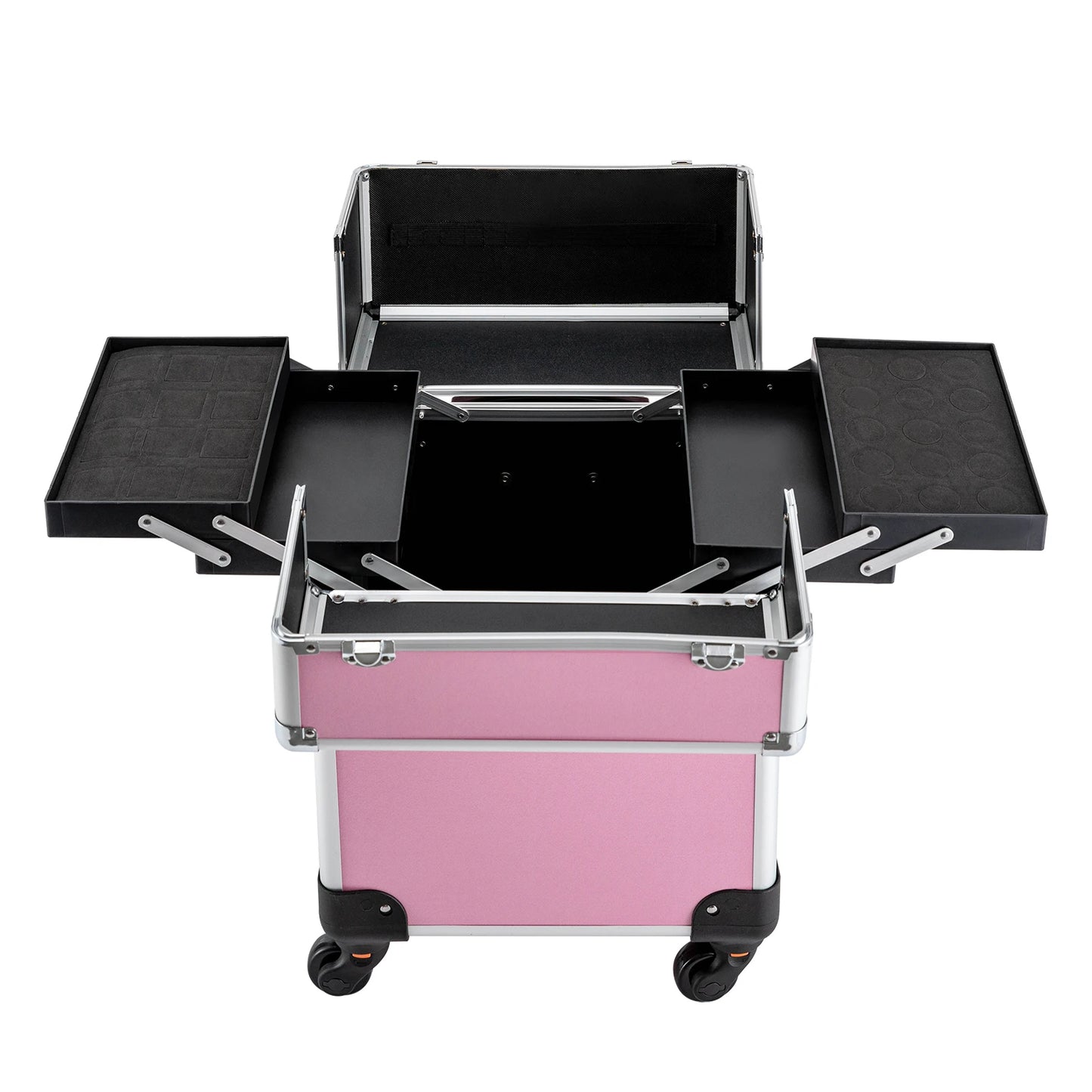 Aluminum Makeup Train Case With Lock And Wheels