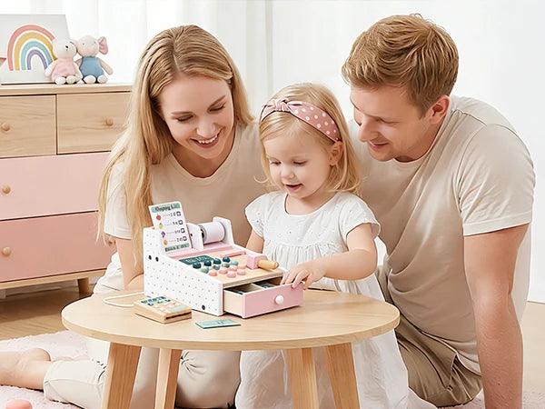 Kids Wooden Cash Register With Learning Scanner