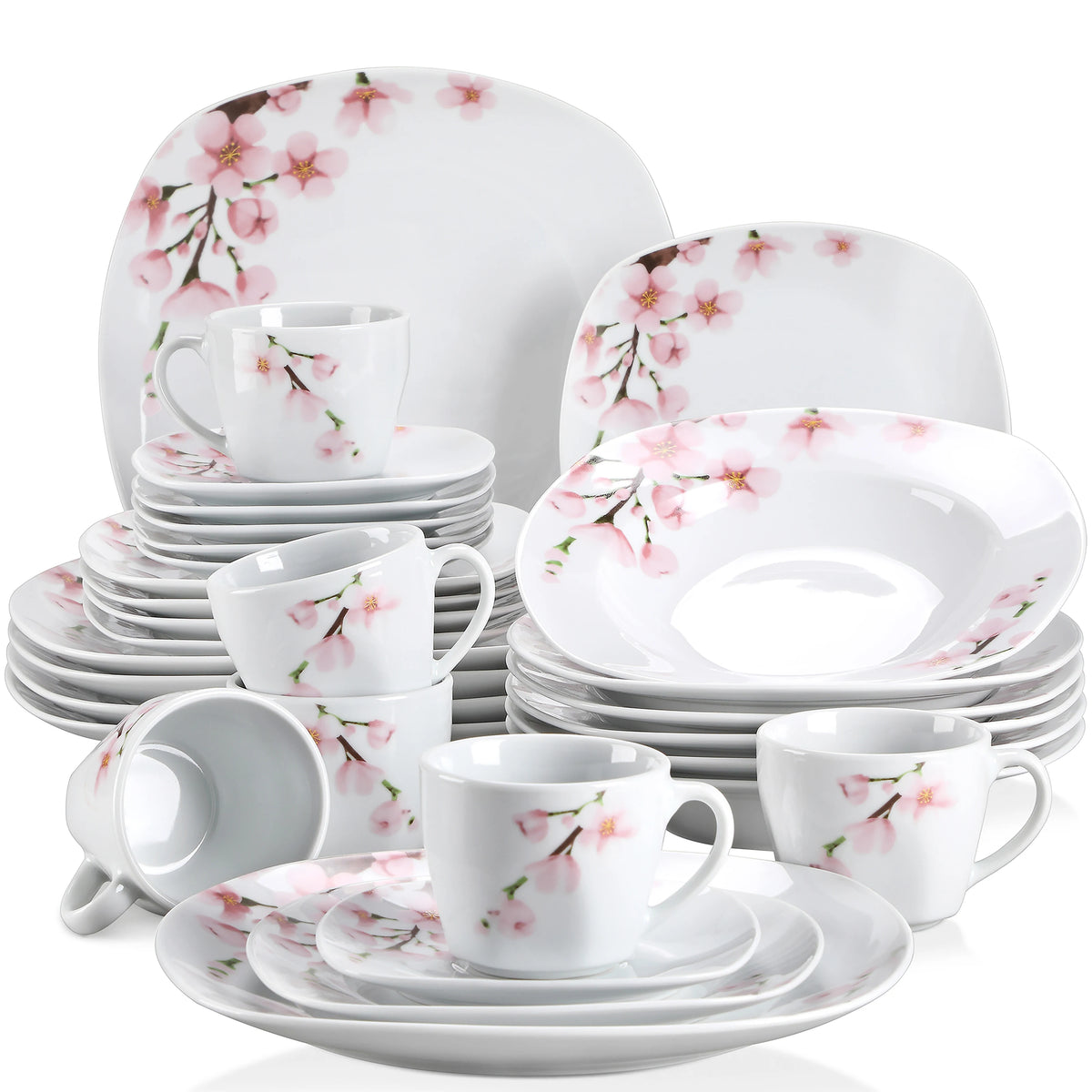 Malacasa Floral Porcelain Dinnerware Set