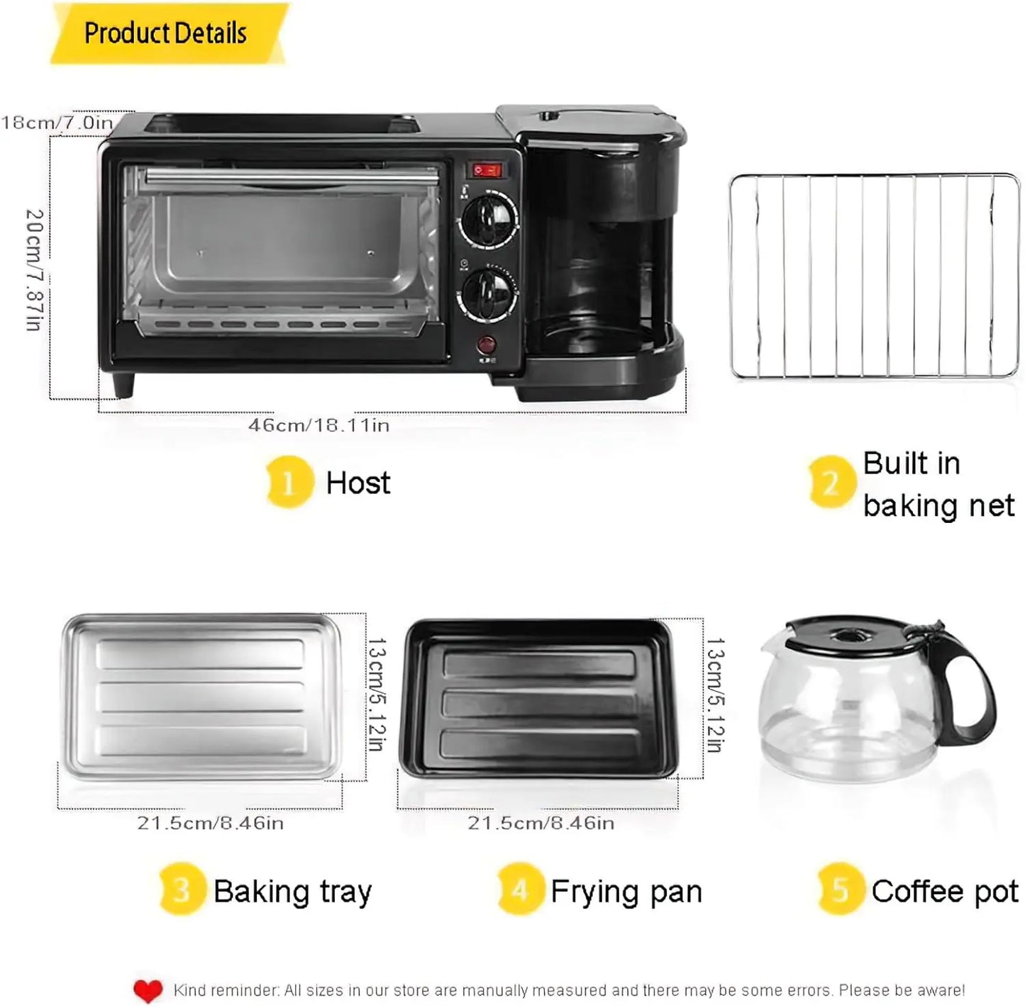Compact 3 In 1 Breakfast Station With Oven And Coffee