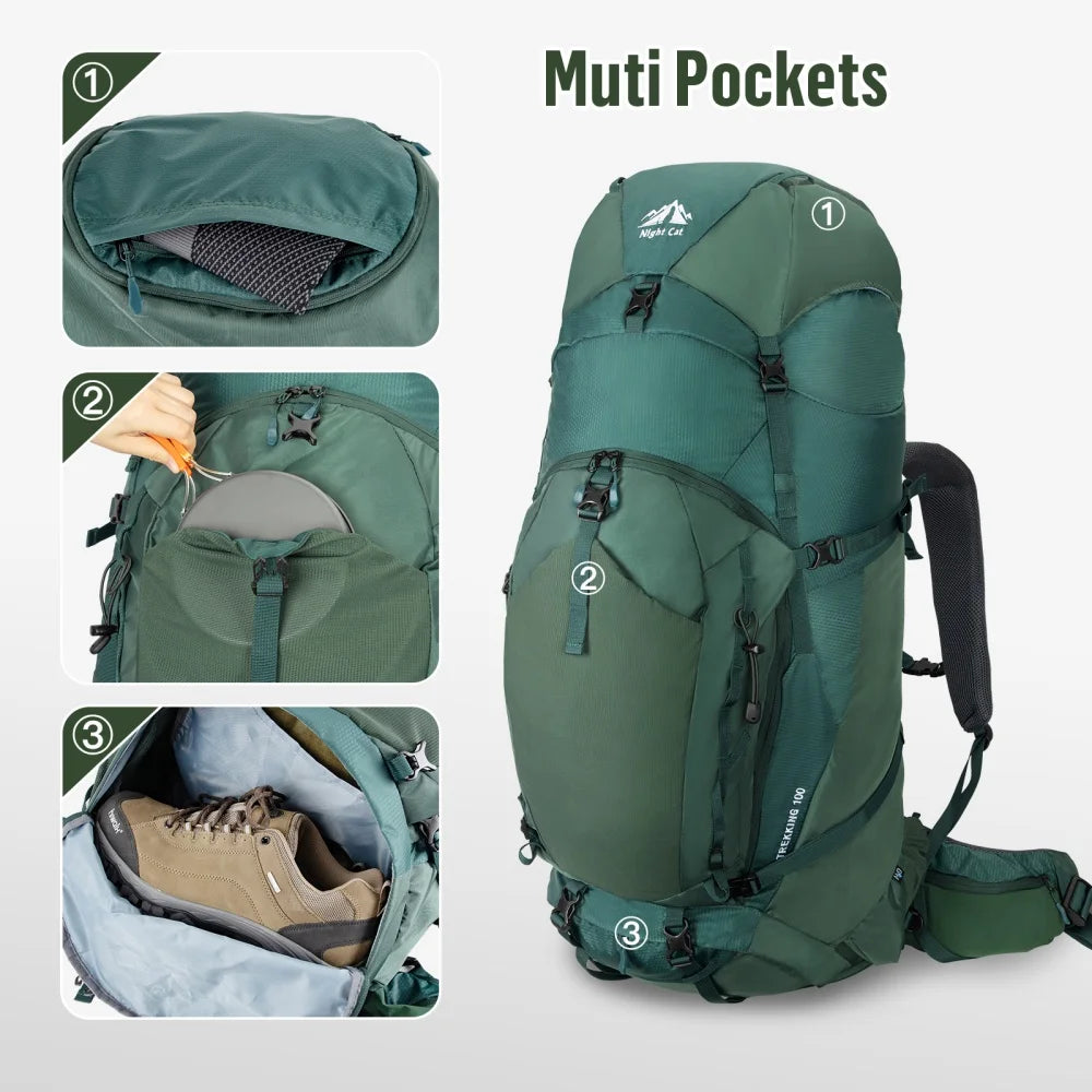 Night Cat Internal-Frame Hiking Backpack Waterproof