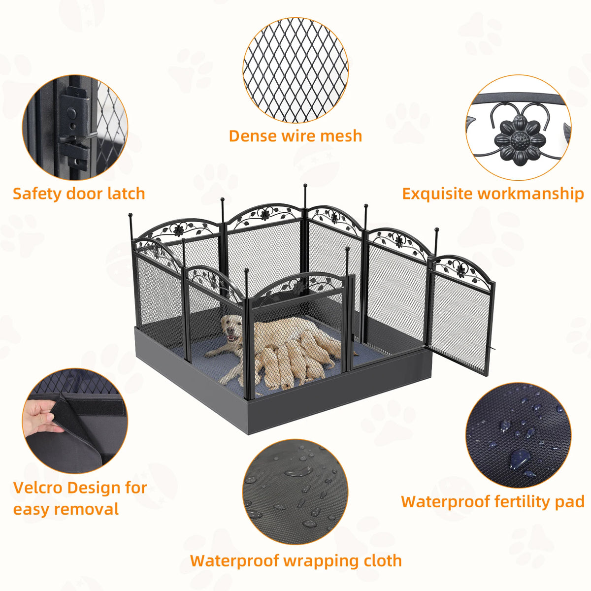 Borwart Heavy Duty Dog Playpen 8 Panel Exercise Enclosure