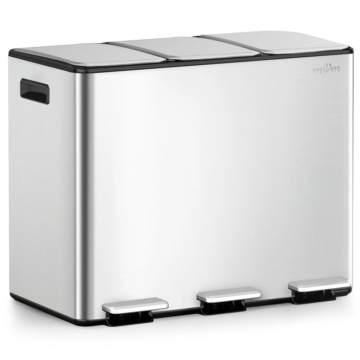Mvm 60L Dual Lid Stainless Steel Trash Can
