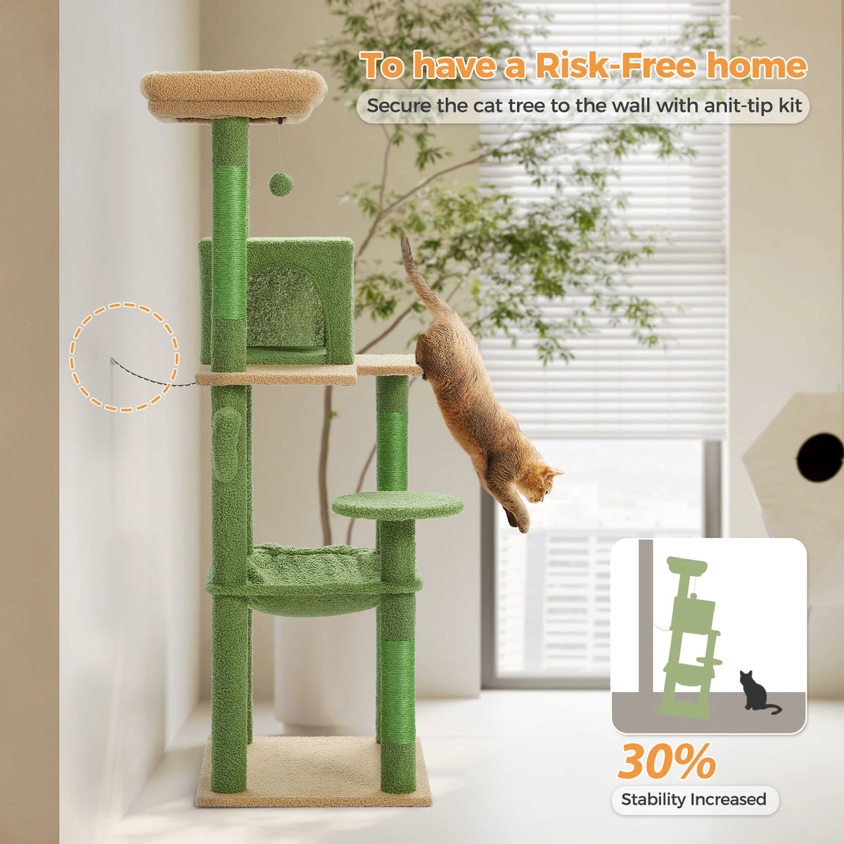 PAWZ Road Cactus Cat Tree Tower For Large Cats