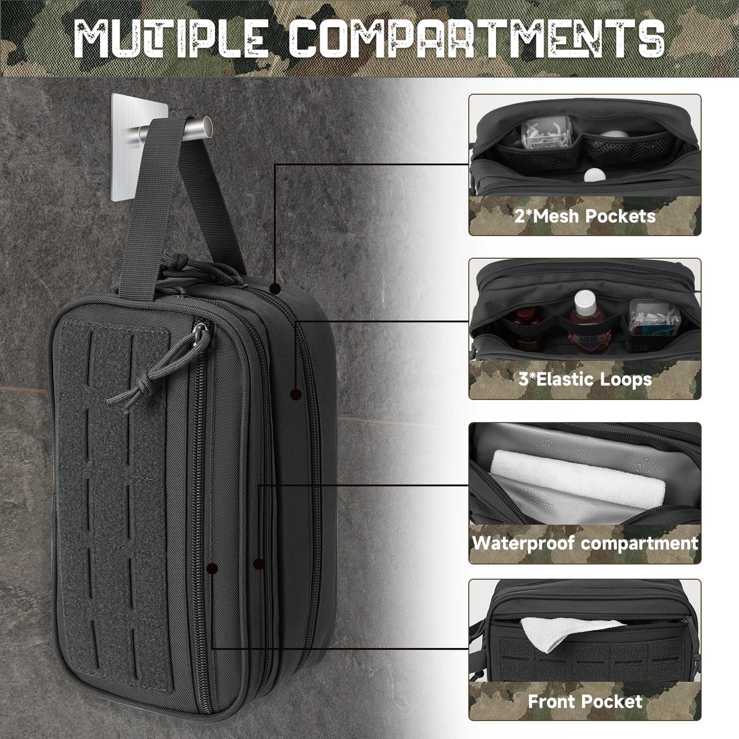 ReFire Gear Men's Toiletry Bag Travel Dopp Kit