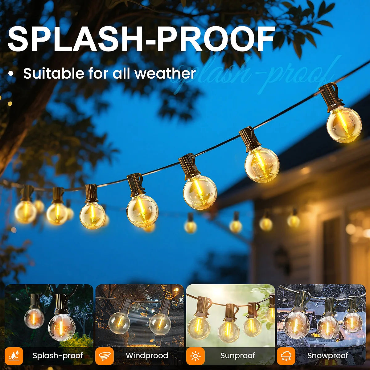 Aiopp LED Globe String Lights Outdoor Waterproof Bulbs
