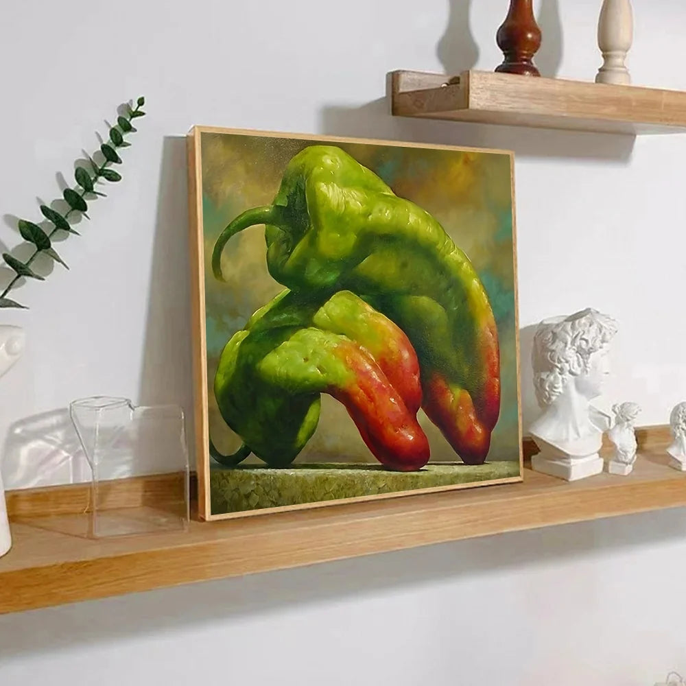 Green Pepper Paint By Numbers DIY Canvas Art Gift Kit