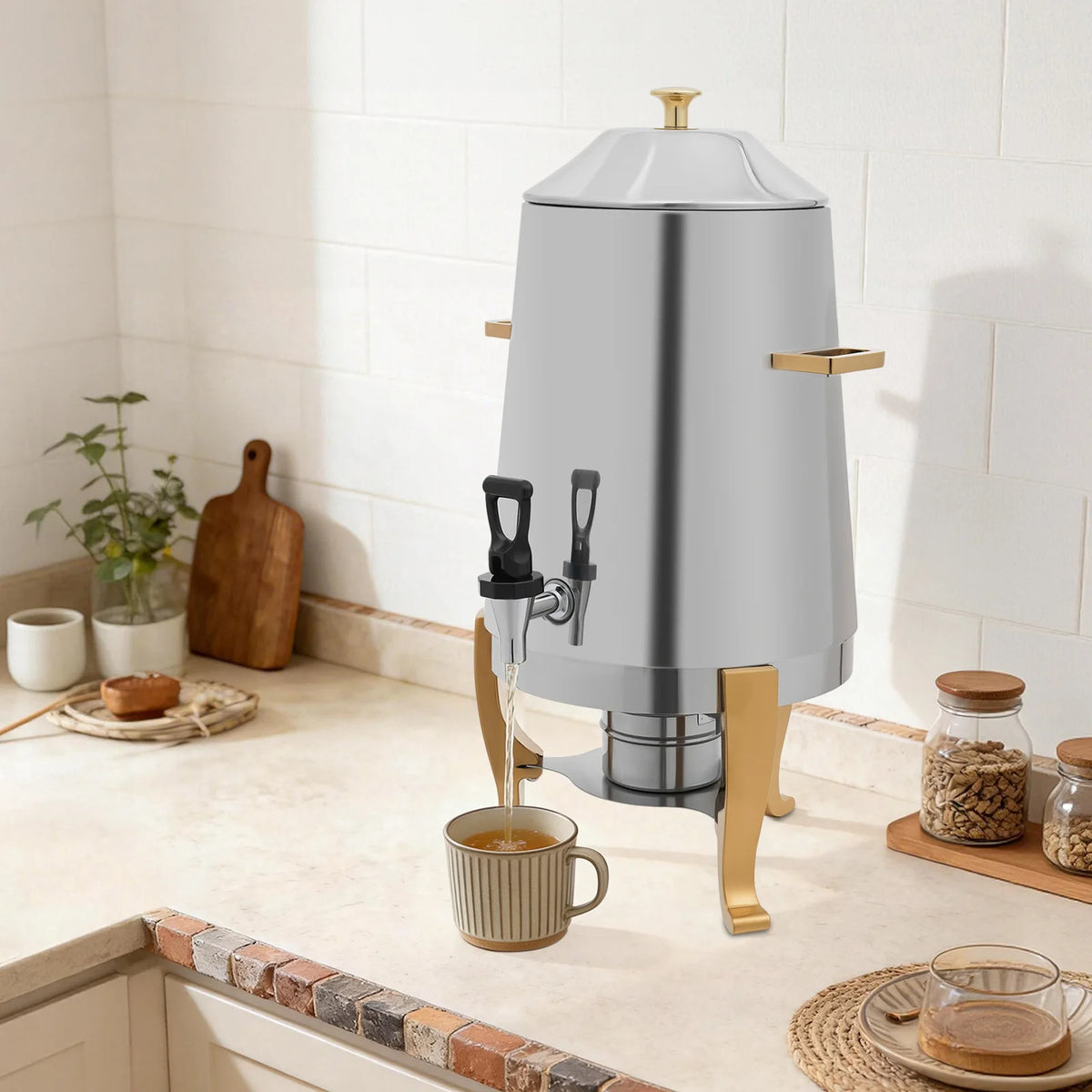 Bymaocar Stainless Steel Hot Water Dispenser Coffee Urn