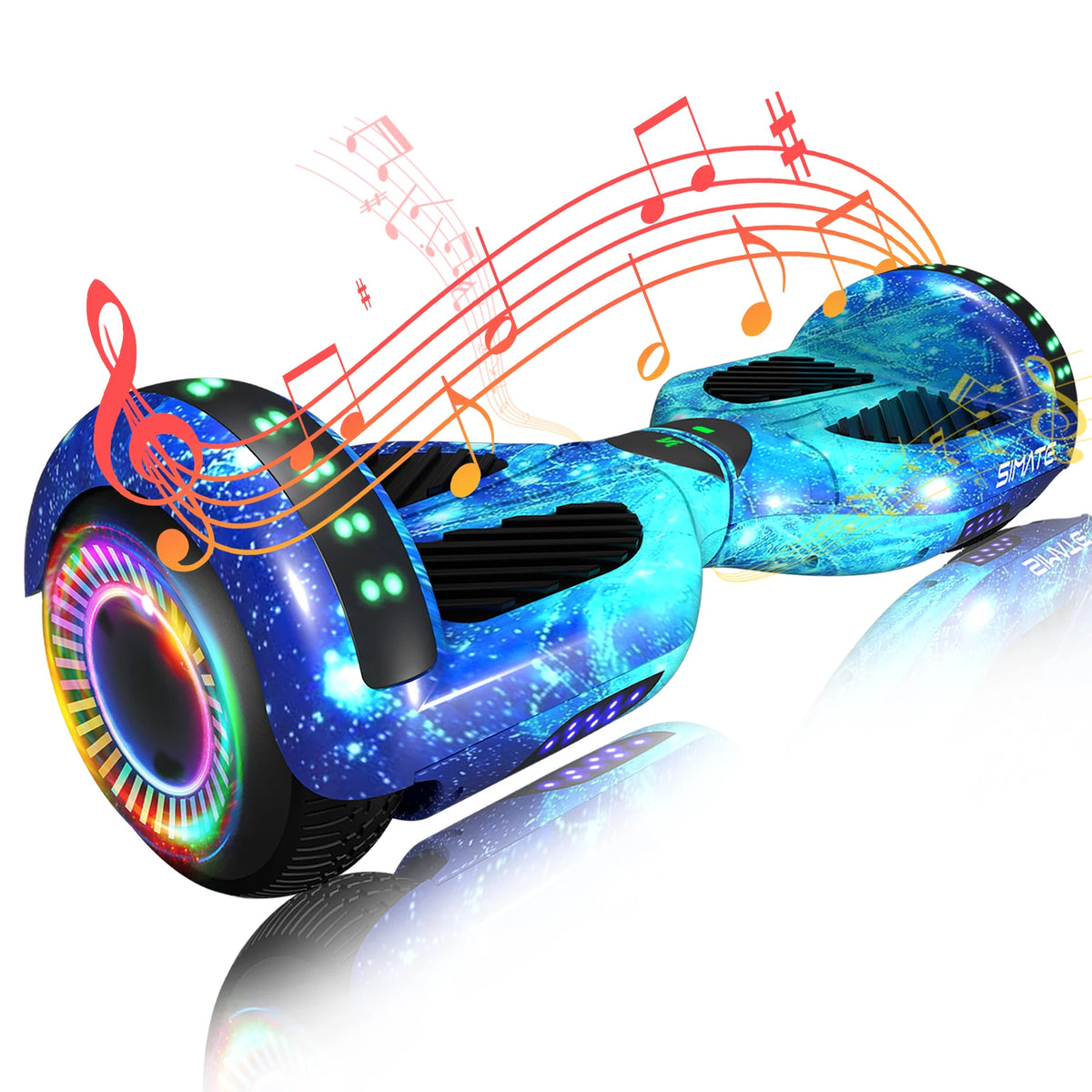 SIMATE Hoverboard With Bluetooth All Terrain LED Lights