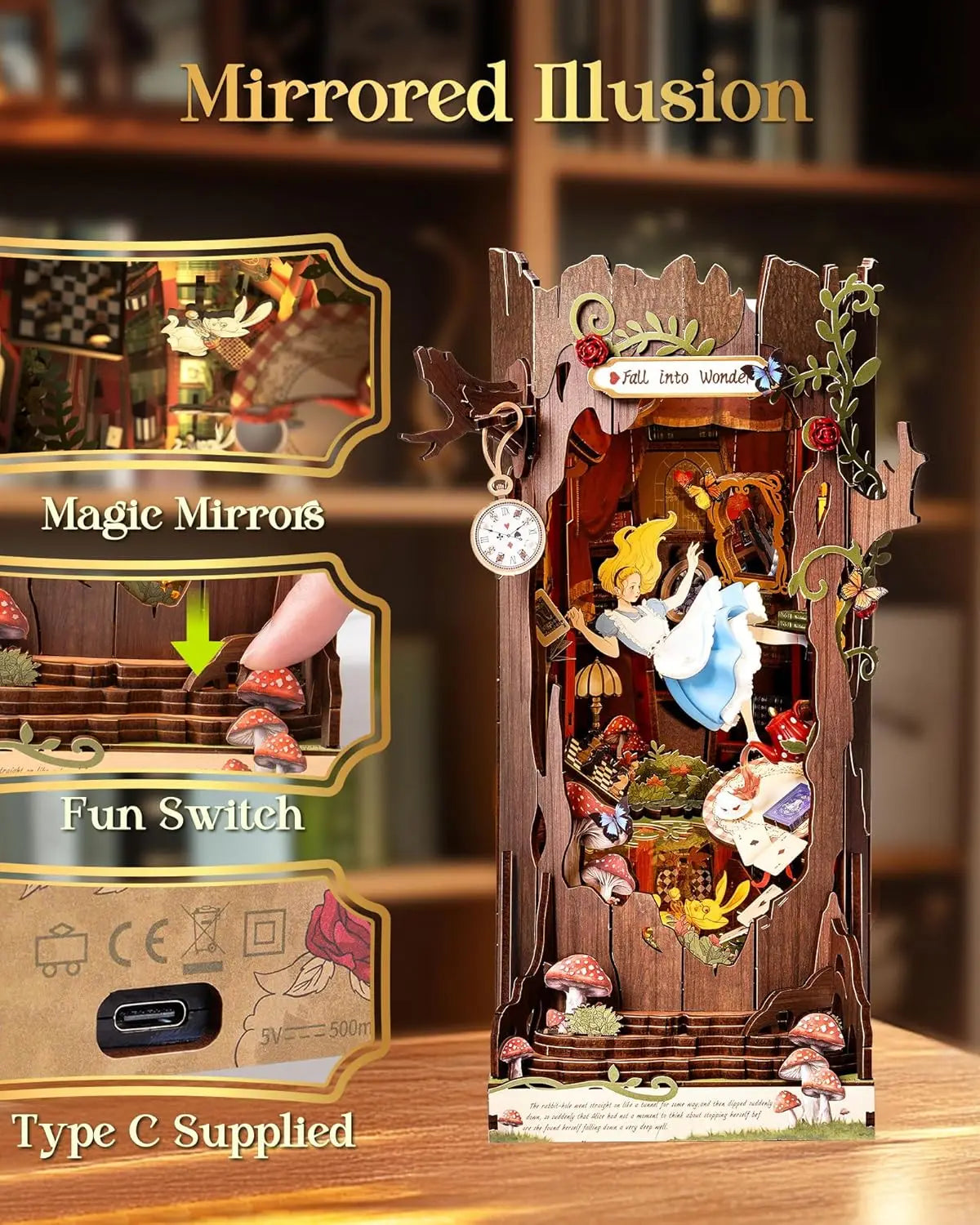 Robotime Fall Into Wonder DIY Book Nook Kit With Lights