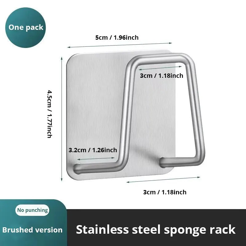Stainless Steel Sink Sponge Rack With Drainage