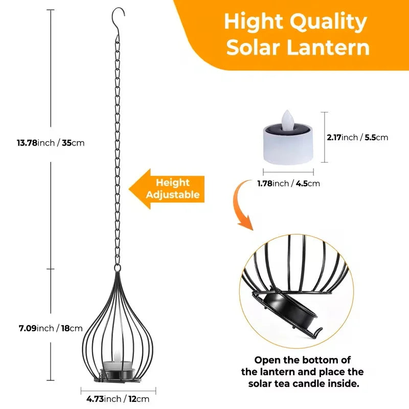 Kpstek 2 Pack Hanging Solar Lanterns Waterproof