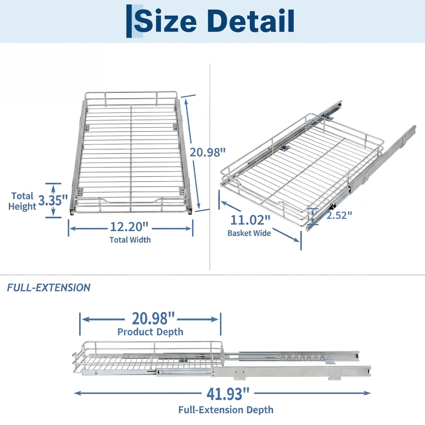 HiMISS Stainless Steel Pull Out Cabinet Organizer