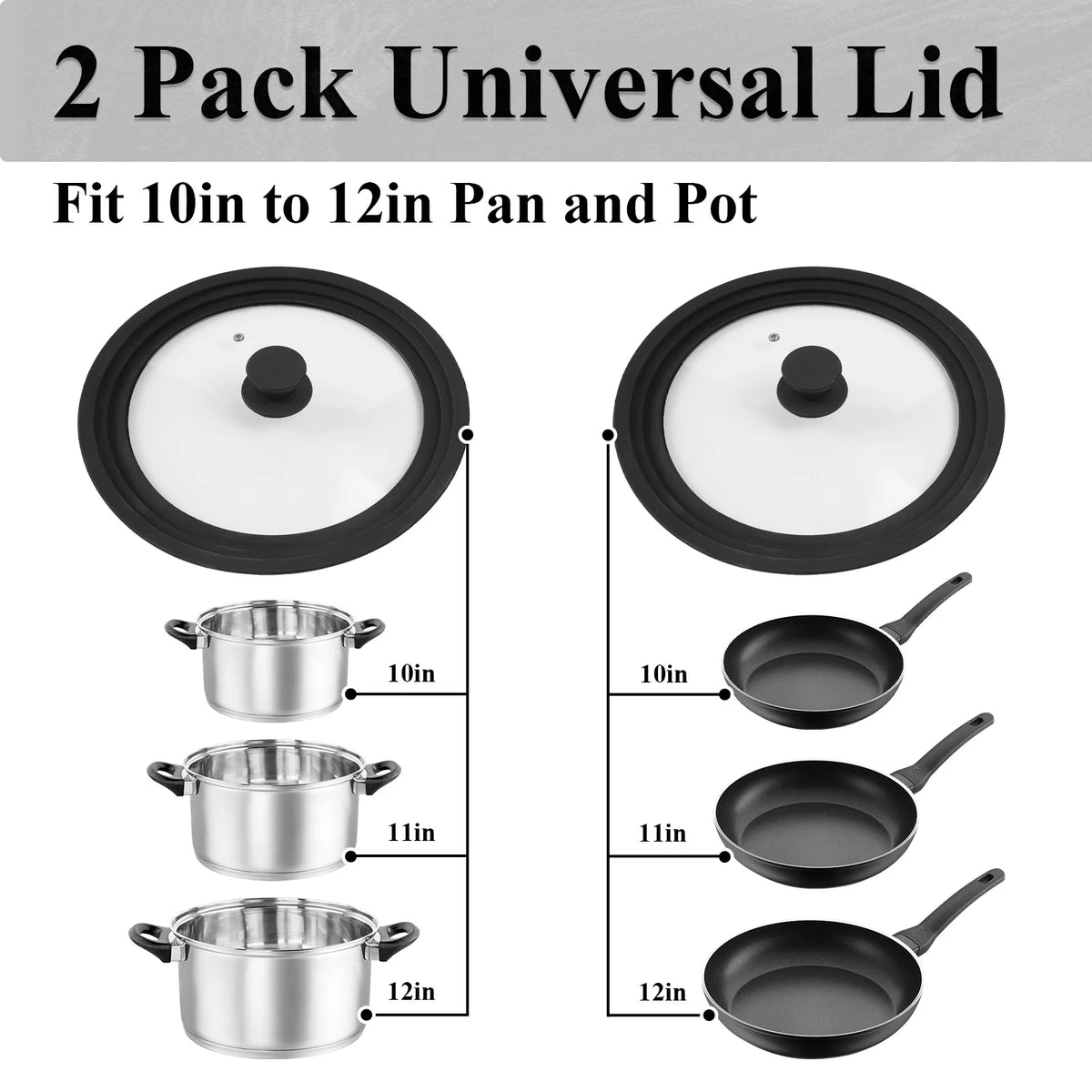 Universal Tempered Glass Replacement Lid With Silicone Rim