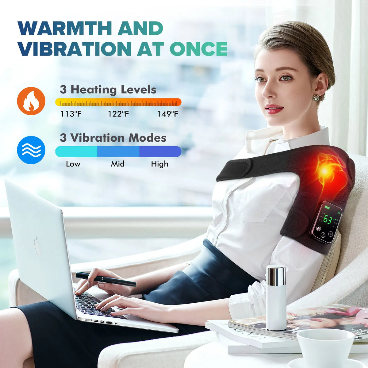Hailicare Cordless Heated Knee Massager With Vibration