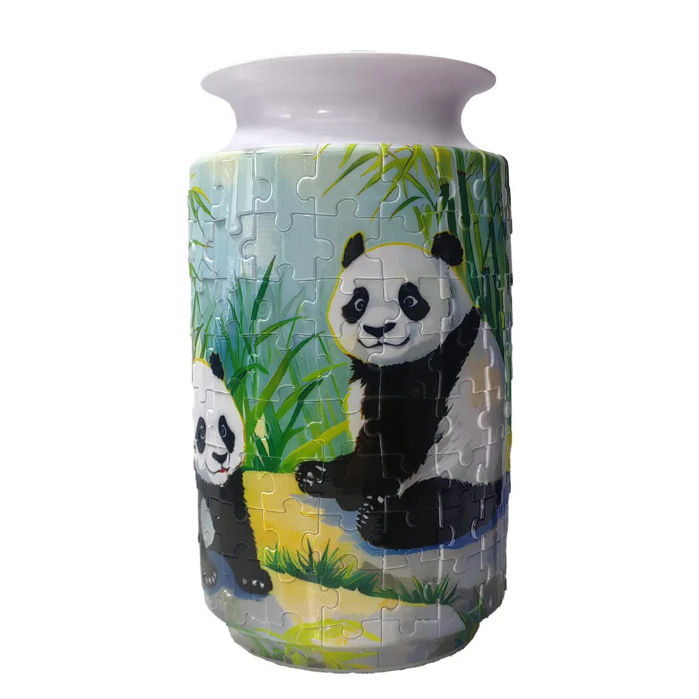CONUSEA 3D Panda Bamboo Puzzle Vase For Home Decor Ornament
