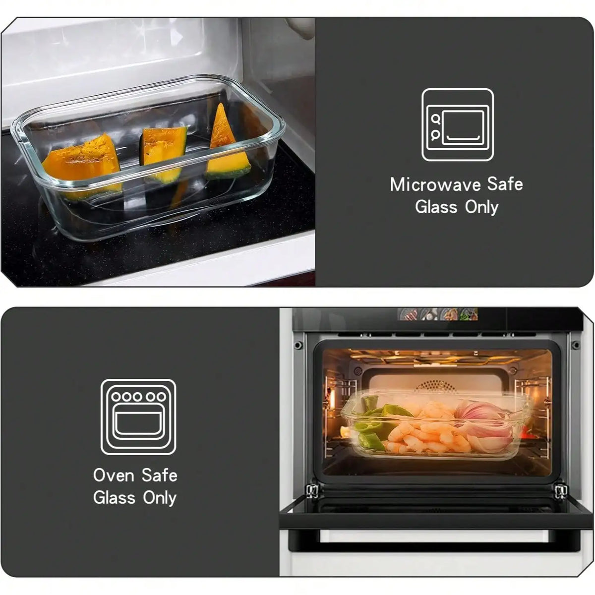 Clear Glass Food Storage Containers With Snap Lock Lids