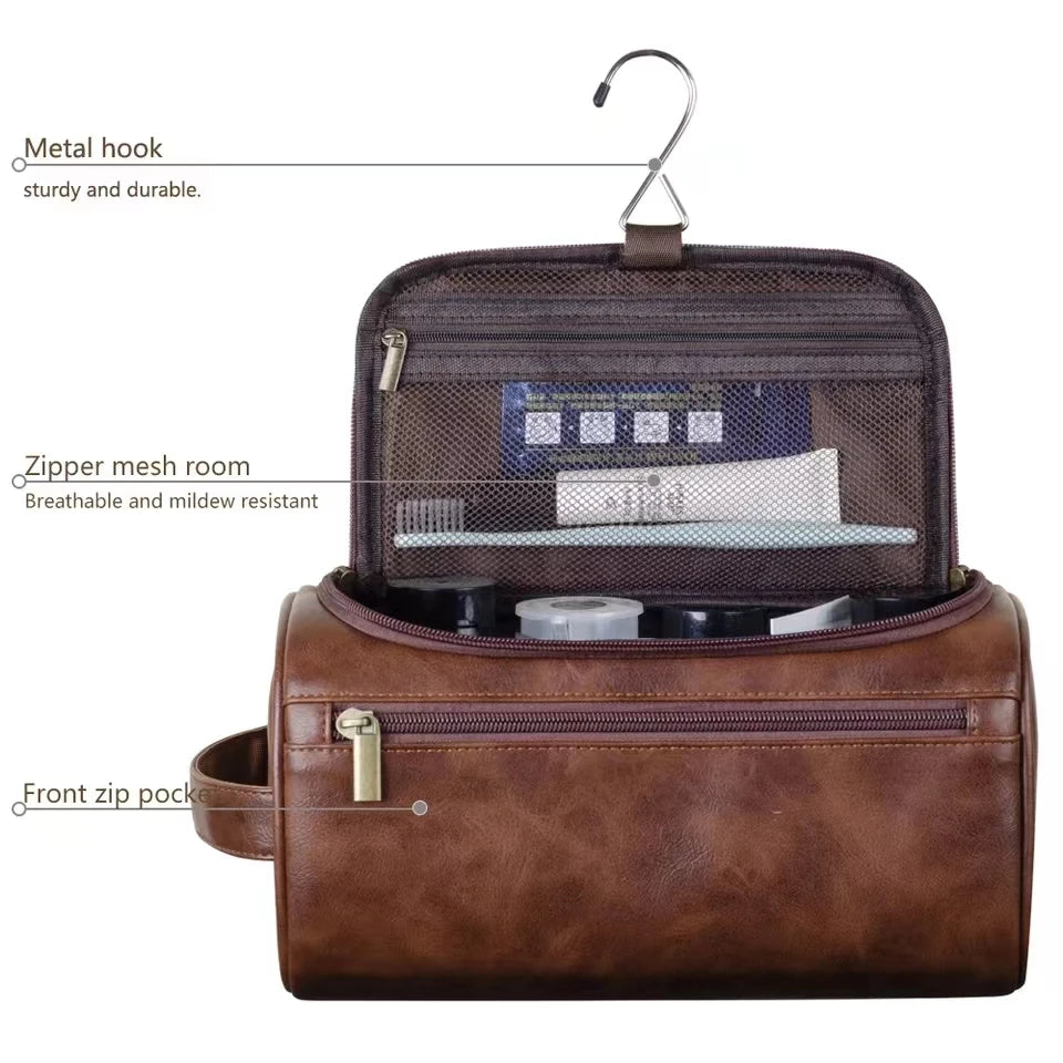 Leather Dopp Kit Toiletry Bag For Travel