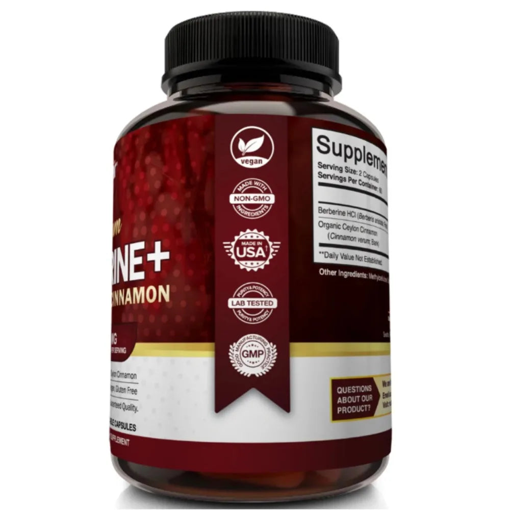 SOOMIIG Berberine HCl Ceylon Cinnamon Blood Sugar Support