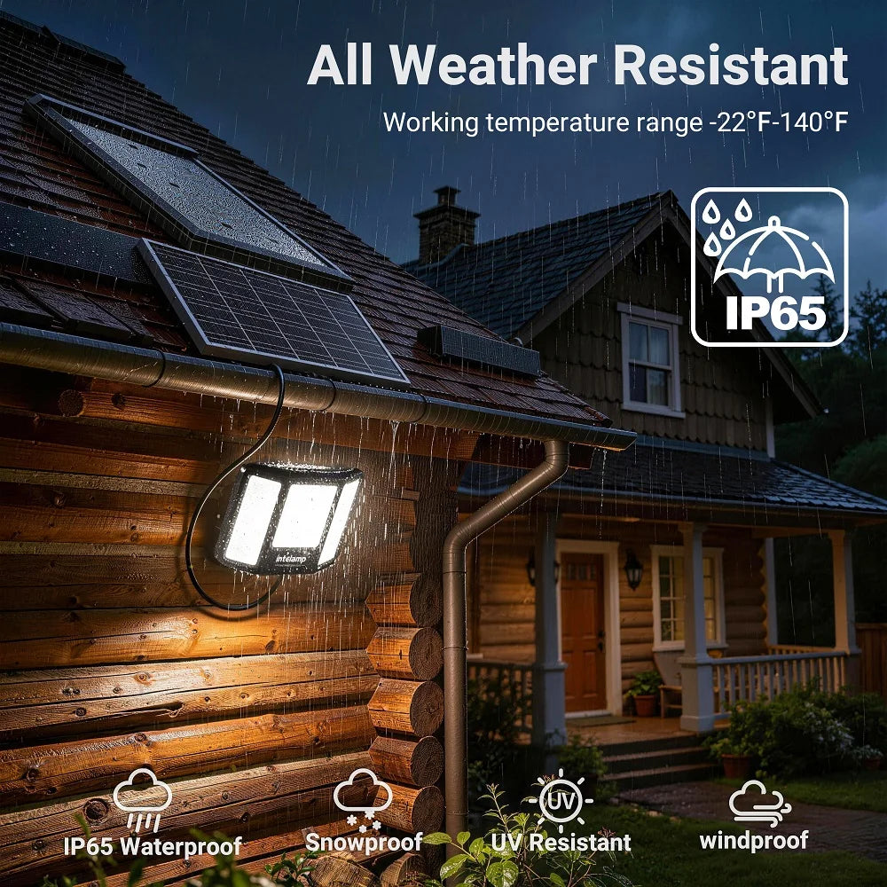 Intelamp Outdoor Solar Flood Light With Dusk To Dawn