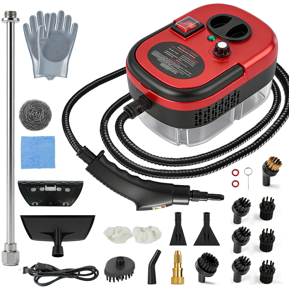 Portable Steam Cleaner With 20 Accessories And Adjustable Temp