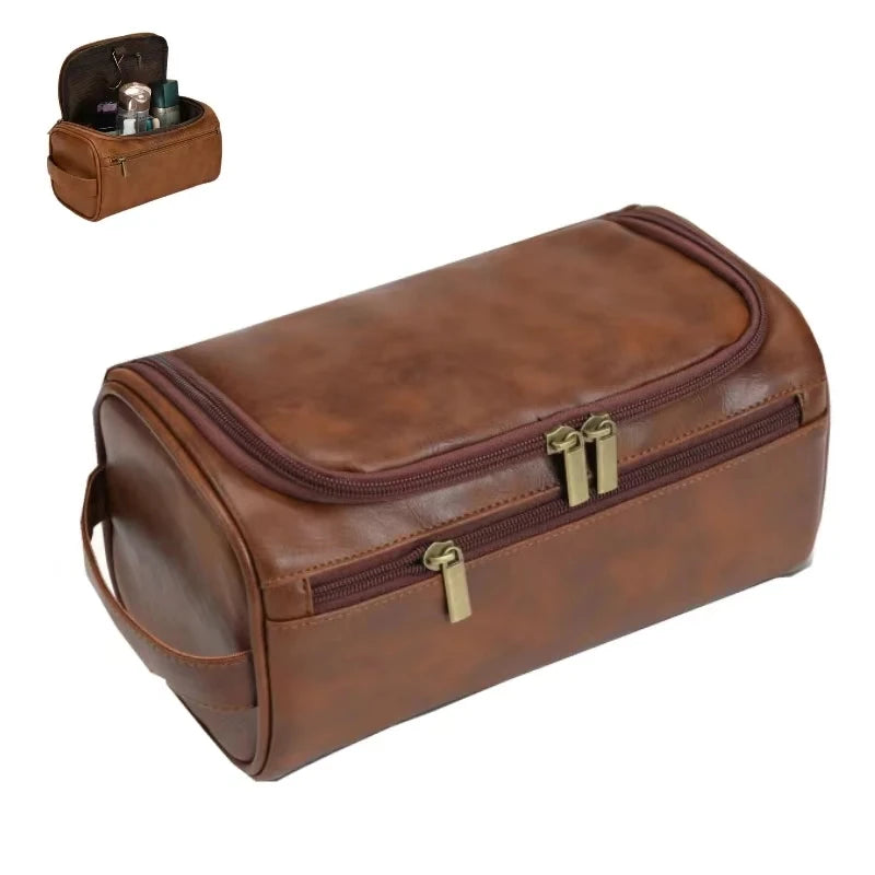 Leather Dopp Kit Toiletry Bag For Travel