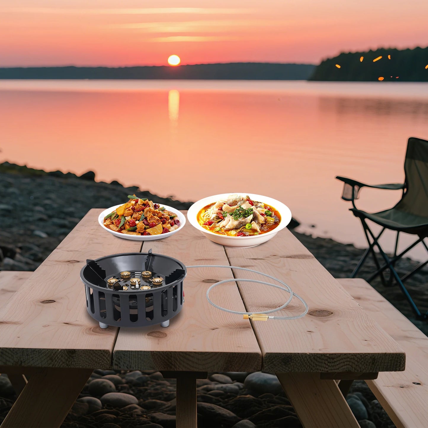 Portable Butane Camping Stove 21000W With Adapters