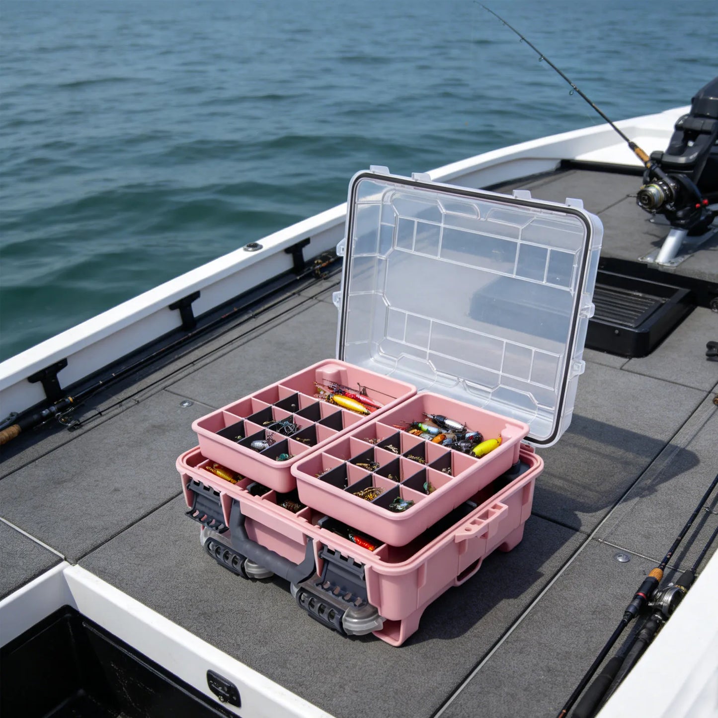 Fishing Tackle Box Organizer With Removable Slots