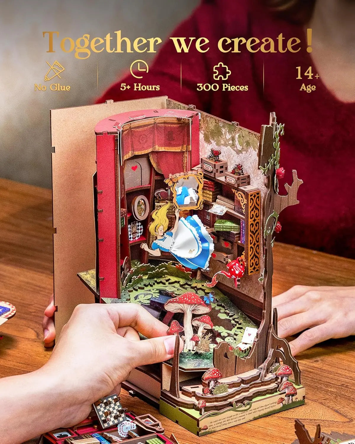 Robotime Fall Into Wonder DIY Book Nook Kit With Lights