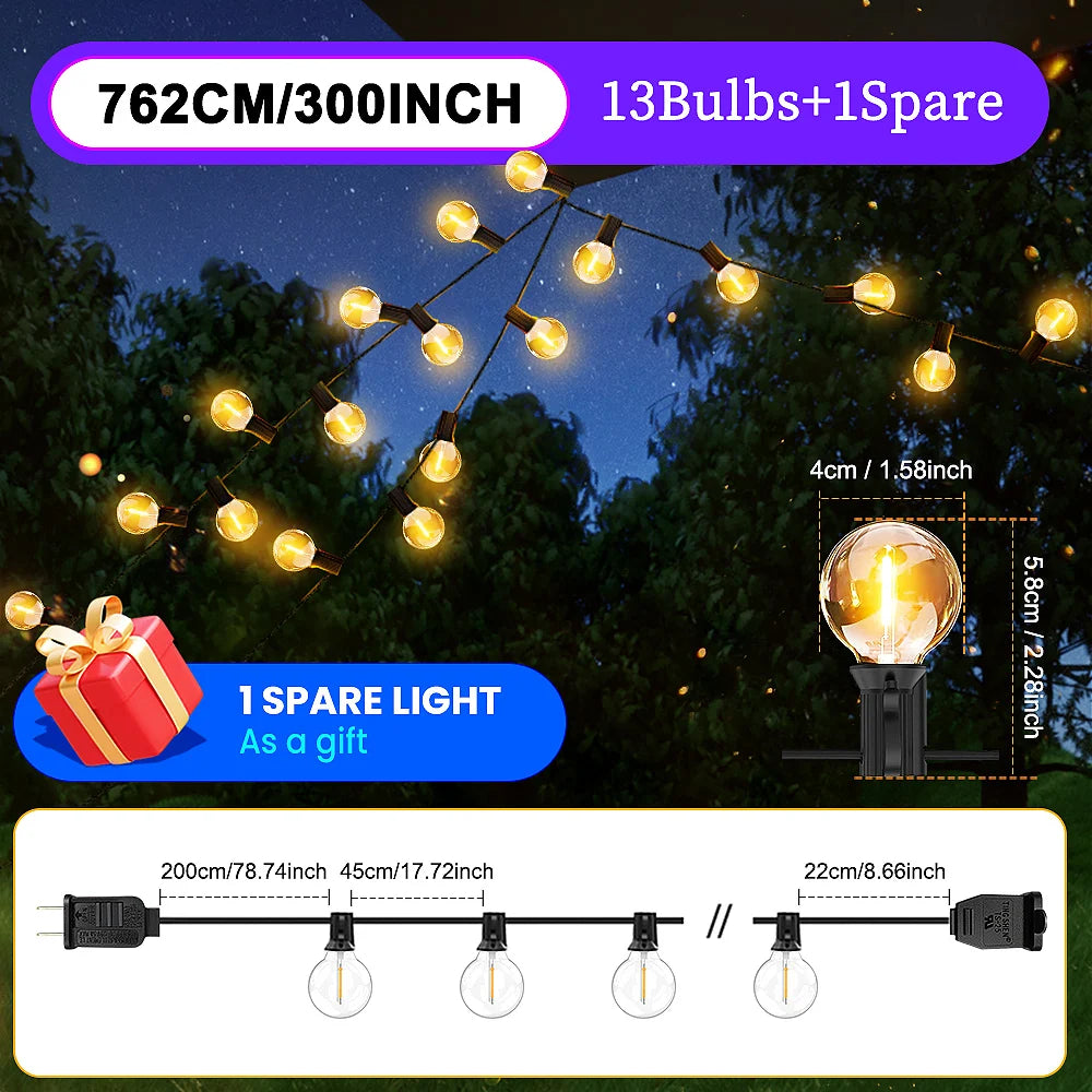 Aiopp LED Globe String Lights Outdoor Waterproof Bulbs