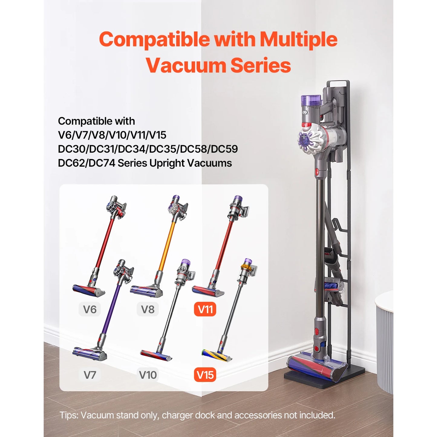 SucceBuy Vacuum Stand With 4 Hooks For Dyson
