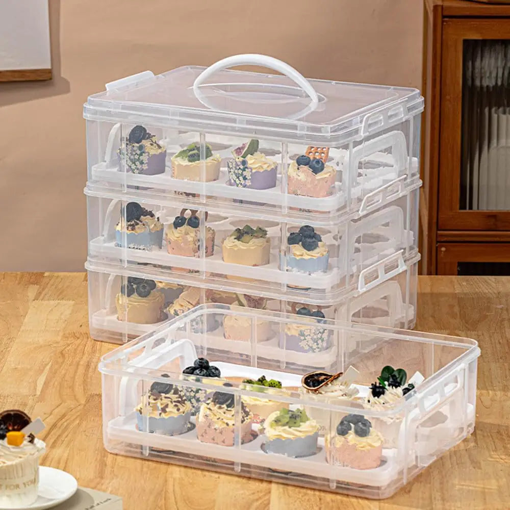Bymaocar Stackable Cupcake Carrier And Storage Box